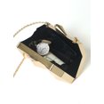 thumbnail image 2 of Bolso de mano de noche geométrico con cadena de bolso de metal con patrón de celosía para mujer JM, 2 of 5