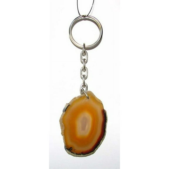 Mystical! Orange Agate Slice Key Chain 8752B