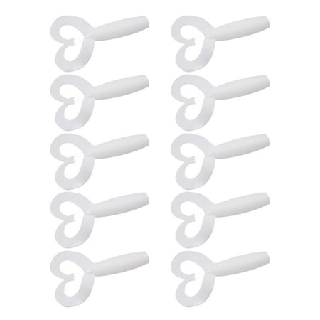 10Pcs 70Mm/4.3G Fishing Soft Lures Twin Tail Grub Trout Jigging Bait 7X4Cm Outdoor Fishing Accessories Sturdy Practical White