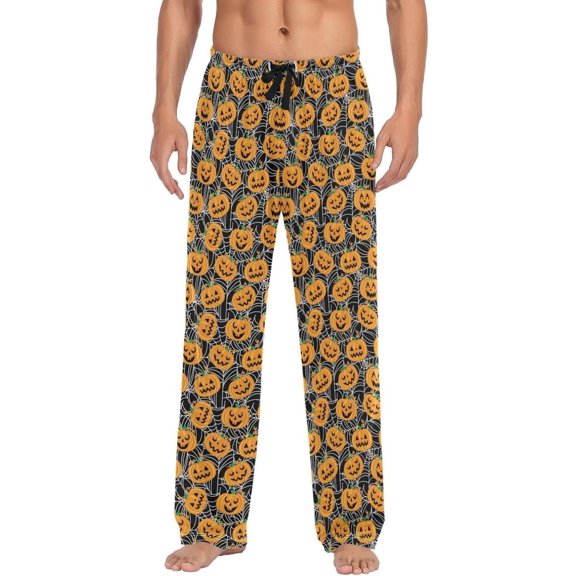 GZHJMY Halloween Pumpkin Pajama Pants, Men's Drawstring Lounge Pants, Casual Pajama Bottoms with Pockets, Christmas New Year Birthday Gifts, XX-Large