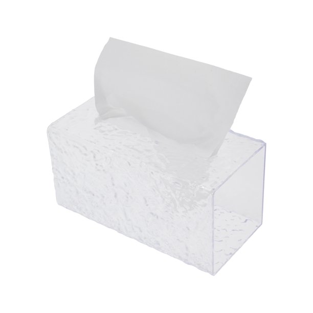 Funda para caja de pañuelos rectangular grande con patrón de glaciar de 1 Pc para mesa de dormitorio, plástico transparente