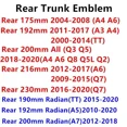 thumbnail image 4 of 4 Ring ABS Car Hood Front Bonnet Grill Rear Trunk Emblem Logo Badge Sticker Decal For Audi A3 A4 A5 A6 A7 Q2 Q3 Q5 Q8 TT Silver Rear 200mm, 4 of 6