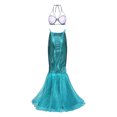 thumbnail image 2 of Miutii Womens Mermaid Clothes Shell Cup Bra Fish Scale Metallic Shiny Maxi Skirt Party Outfit Type J S, 2 of 2