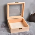 thumbnail image 3 of MYG Wooden Square Hinged Storage Boxes Craft Gift Storage Container Dust Jewelry Box, 3 of 9
