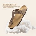 thumbnail image 4 of DREAM PAIRS Arch Support Thong Sandals for Women Casual Leather Flip Flops Dressy Slides with Soft Cork Footbed Adjustable Strap for Summer Beach Vacation, 4 of 8