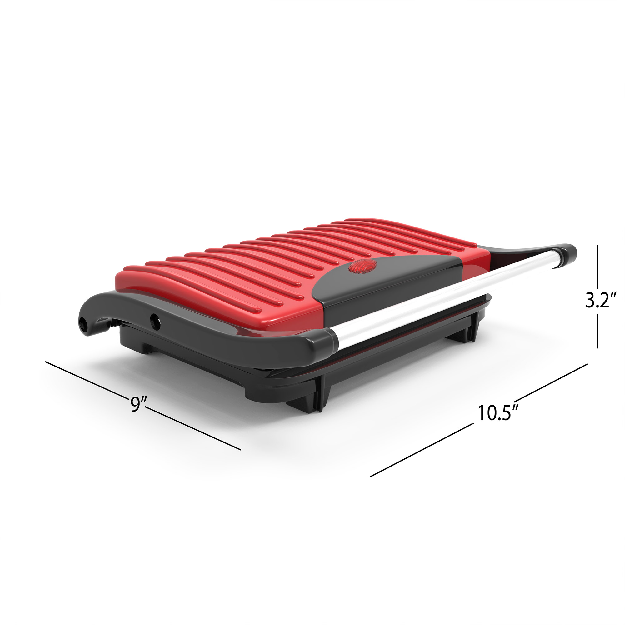 Chef Buddy Non-Stick Grill and Panini Press, Red - image 3 of 8