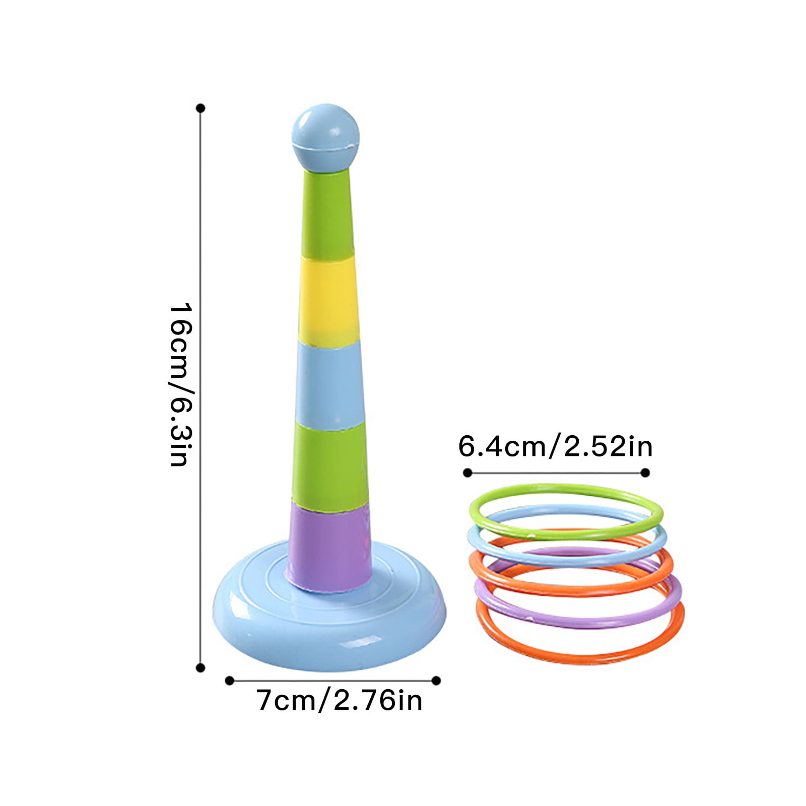 Jeu de Lancer d'Anneaux pour Enfants, Jouet Interactif Parent-Enfant avec Anneaux Colorés, Activité de Développement des Compétences Extérieur/intérieur pour s'Amuser en Famille