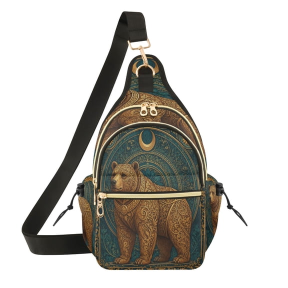 Women Crossbody Bag Fashion Brown Bear Printed Sling Bags Shoulder for Women