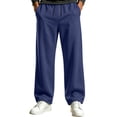 thumbnail image 2 of Kctiaxy Mens Sweatpants Elastic Waist Drawstring Wide Leg Pants Fashion Casual Solid Sweat Pants, 2 of 8