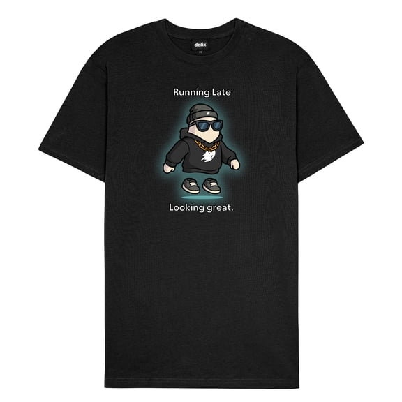Dalix Running Late Tee Short Sleeve Cotton T Shirt Summer Mens