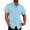 Light Blue, variant on Yufatyle Men Cotton Linen Short Sleeve Turndown collar Casual Mens T Shirt Light Blue L