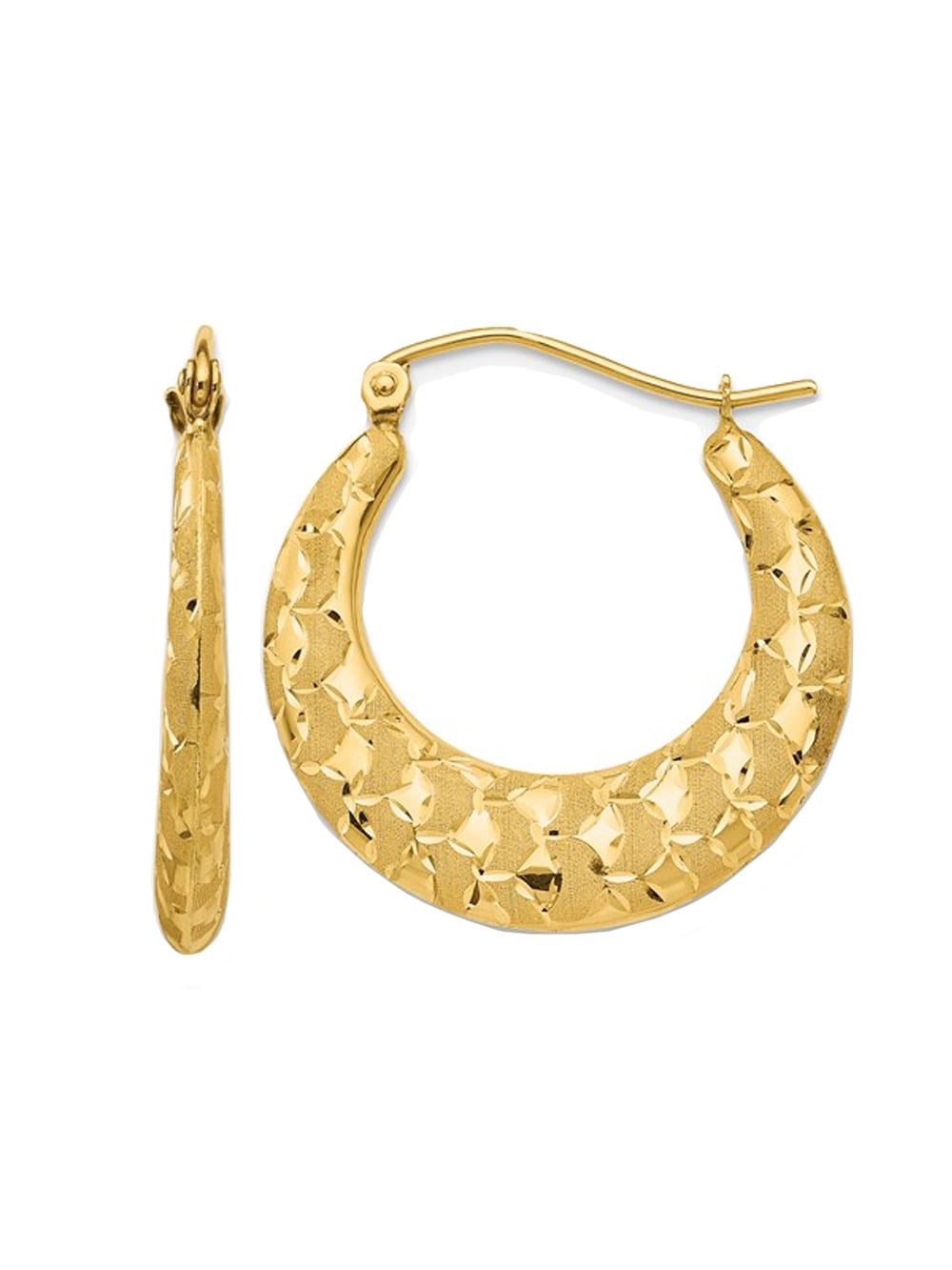 Women's 10K Yellow Gold 3.00MM Hollow Tube Hoop Earrings 