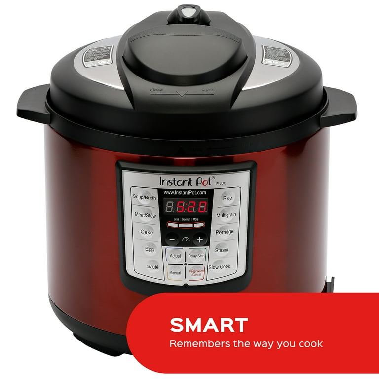 Instant Pot LUX60 Red Stainless Steel 6 Qt 6-in-1 Multi-Use Programmable Pressure  Cooker, Slow Cooker, Rice Cooker, Saute, Steamer, and Warmer 