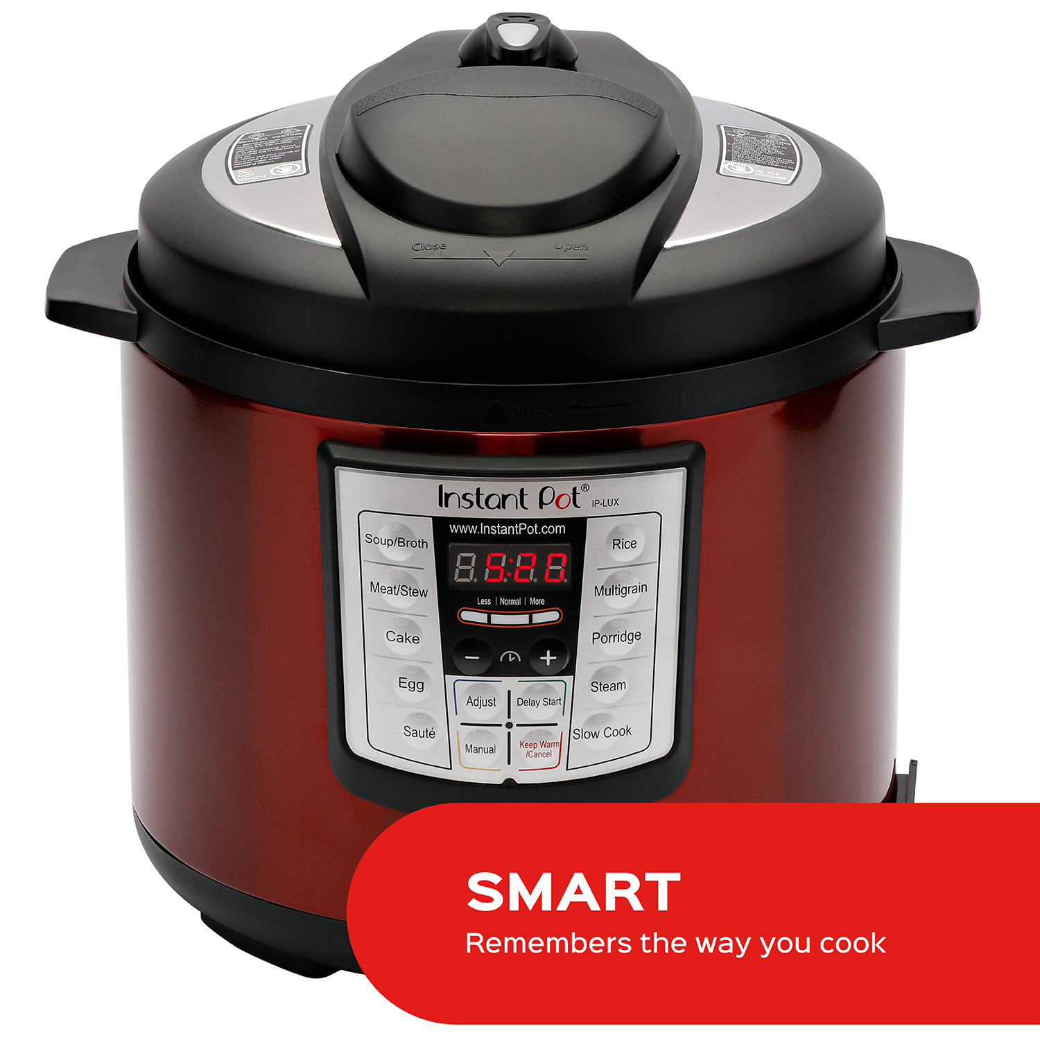Instant Pot LUX60 Red Stainless Steel 6 Qt 6-in-1 Multi-Use Programmable Pressure Cooker, Slow Cooker, Rice Cooker, Saute, Steamer, and Warmer - image 2 of 8