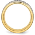 thumbnail image 3 of Chisel Titanium Brushed and Polished Yellow IP-plated Scroll Design 8.2mm Grooved Edge Band - Ring Size 7.5, 3 of 8