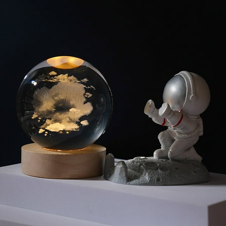 

Zedker Living Room Decor Boho Fall Decor Luminous Planetary Galaxy Astronaut Crystal Ball With Astronaut Hand Push Night Light Usb Power Supply To Keep Warm/Rgb Bedside Light C