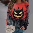 thumbnail image 2 of Towmus Halloween Sweatshirts for Women Long Sleeve Cute Cat Printed Sweatshirt Crew Neck Graphic Pullover Tops, 2 of 6