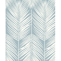 Palm Silhouette Coastal Prepasted Wallpaper (Light Blue)