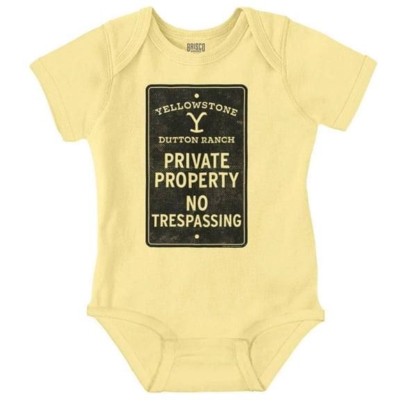 Yellowstone Private Property Sign Romper Boys or Girls Infant Baby Brisco Brands NB