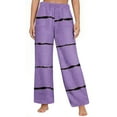 thumbnail image 2 of Nfurl Women's Winter Flannel Pajama Pants with Pockets Warm Stripe Elastic Waist Pjs Bottoms Cozy Lounge Long Boxer Pant Ladies Sleep Bottom Purple XL, 2 of 6