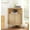 1-WOOD, variant on Modern Corner Cabinet, 66.7" Tall Bathroom Storage Cabinet with 2 Fluted Doors & Shelves for Kitchen, Living Room, Walnut