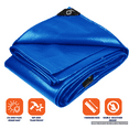 thumbnail image 2 of Tarpco Safety 14 Mil Extra Heavy Duty Tarp Camping Tarpaulin Waterproof Cover, Blue 6′ X 8′Ft, 2 of 7