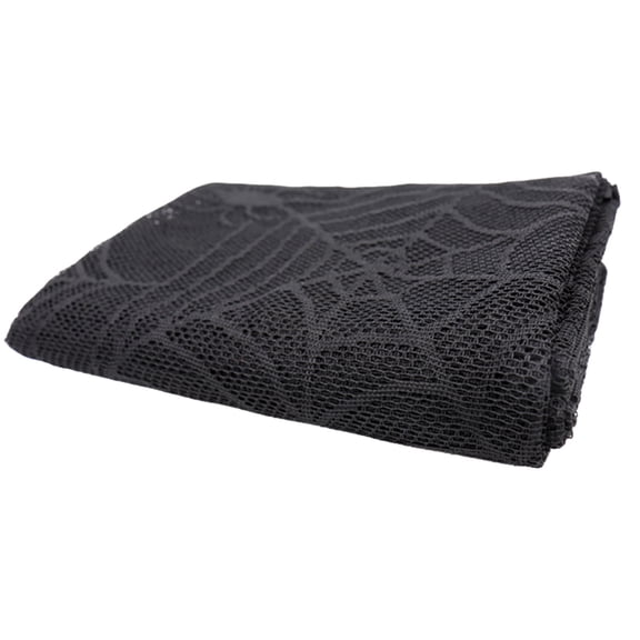 Diceymbol Halloween Black Spider Web Tablecloth 48 x 95 Inch Mesh Table Cover for Party Dining Table Mantel Decor