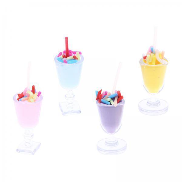 TISHITA 3x4Pcs 1:12 Dollhouse Ice Cream Cup Model Charm Pendants Building DIY Projects 3 Pcs