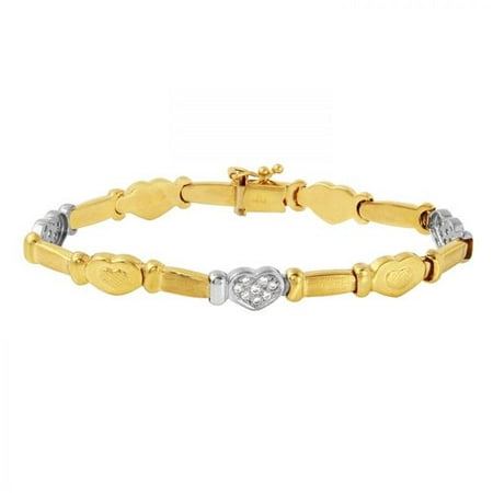 Foreli 10k Two tone Gold Bracelet With Cubic Zirconia