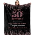 thumbnail image 1 of LHSHID 60th Birthday Gifts for Women Womens Birthday Gifts 60th Birthday Decorations 60 Year Old Birthday Gifts for Women Gifts for Women Birthday Unique Turning 60 and Fabulous Blanket 60x80in, 1 of 6