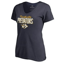 Women's Navy Nashville Predators Nostalgia V-Neck T-Shirt