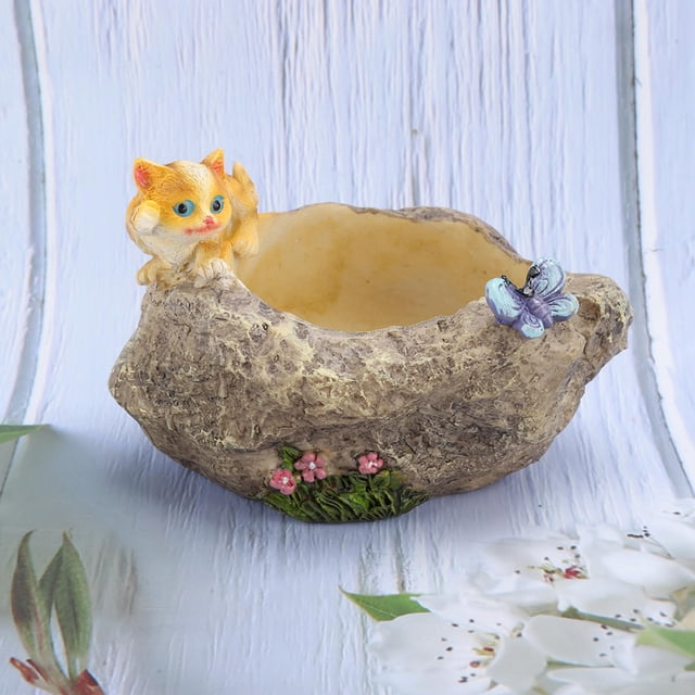 Mini maceta de Resina Jadeshay con dibujos de animales para decoración de hogar y jardín