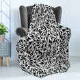 thumbnail image 4 of Black and White Soft Flannel Fleece Throw Blanket, Monochrome Sharp Shapes Simple Fissure Crack Fractal Form Burst Pattern, Cozy Plush for Indoor and Outdoor Use, 50" x 70", Black White, by Ambesonne, 4 of 5