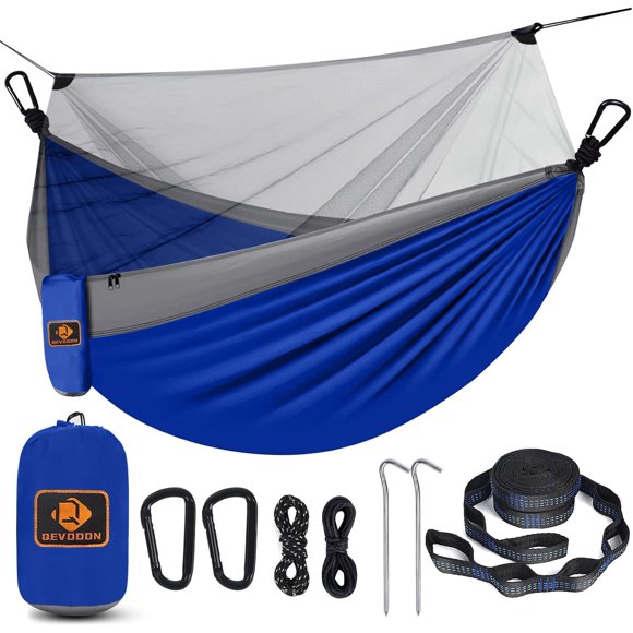 Hamaca de camping Qevooon con mosquitera doble, 300 x 200 cm