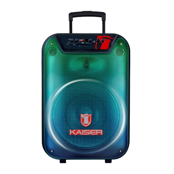 Bocina Bluetooth Kaiser KSW-3515 de 15 pulgadas 25 000W PMPO 35W RMS más Micrófono Alámbrico