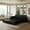 Black, variant on CKEASEAN 93.7" King Size Pull Out Sofa Bed with Pillows, Faux Leather 3 in 1 Sleeper Sofa Bed, Upholstery Convertible Sleeper Couch, Chaise Lounge Retro Recliner for Living Room