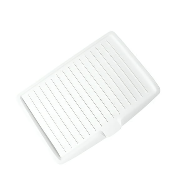 ACDANC Dish Drainer Board,18" Large Draining Tray with Side Drop Slope Diversion,Water Drain Board Drying Plate Dish Strainer Mat with Non-Slip Base for Bowl Cup Kitchenware (White)