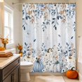 thumbnail image 6 of Blue Pumpkins Thanksgiving Shower Curtains for Bathroom, Fall Eucalyptus Leaves Weeping Waterproof Fabric Shower Curtain, Decorative Bathroom Curtain for Bathtub, 36"x72", No Hooks Included, 6 of 9