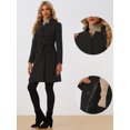 thumbnail image 2 of Abrigo con Cinturón Abrigo Vintage de Invierno con Solapa para Mujer Negro L, 2 of 6