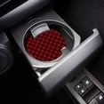 thumbnail image 3 of FMSHPON Pastoral Style Black and Red Checked Plaid Set of 6 Car Coaster for Drinks, Absorbent Ceramic Stone Coasters Cup Mat with Cork Base for Home Kitchen Room Coffee Table Bar Decor, 3 of 5