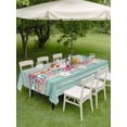 thumbnail image 3 of Outdoor Tablecloth with Umbrella Hole and Zipper, Pink Starfish Ocean Rectangle Table Cloth 60x102 Inch Waterproof Tablecloth, Coastal Conch Green Wood Plank Farm Picnic Table Cover for Patio Camping, 3 of 7