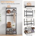 thumbnail image 4 of QinaQin Coat Rack, Shoe Bench, Multi-Functional Hallway Storage Rack with Metal Frame, Four-In-One Wood Grain Decorative Furniture, Suitable for Bathrooms and Hallways, 4 of 9
