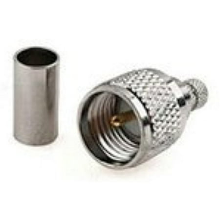 - MINI-UHF male plug RF coax connector crimp for RG58 RG142 cable straight nickelplated Ships Quickly From USA