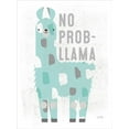thumbnail image 2 of Michelle, Misty 19x24 White Modern Wood Framed Museum Art Print Titled - No Prob Llama, 2 of 4