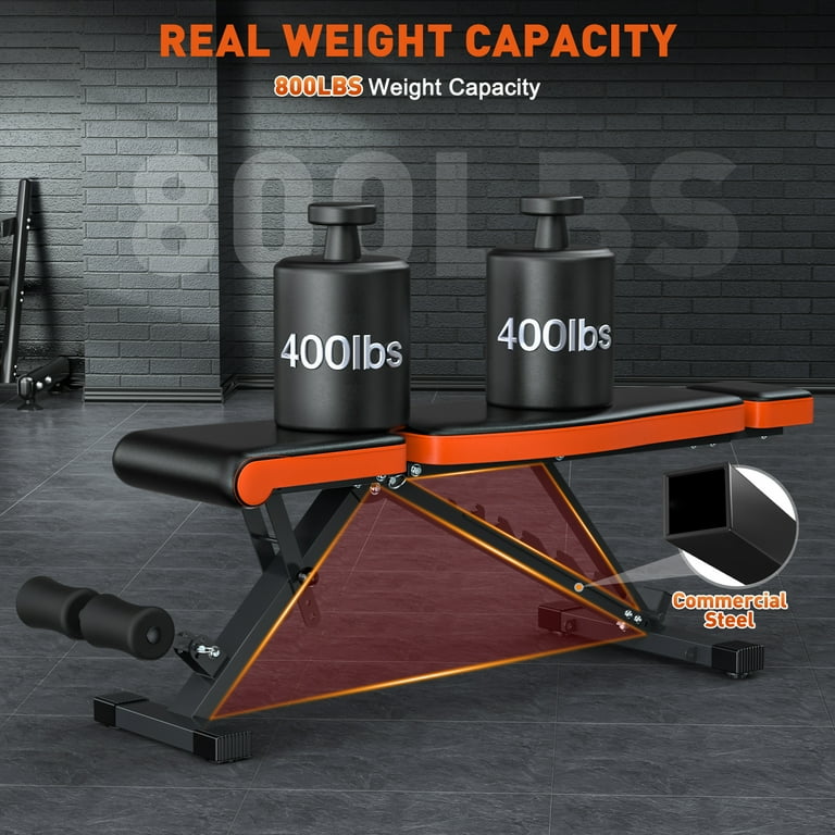 GIKPAL Adjustable Foldable Weight Bench, 8 Positions Headrest