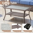 thumbnail image 5 of OPOHORO 5 Pieces Patio Furniture Set with 6" Thick Cushions, Outdoor Rattan Sofa with Coffee Table, Swivel Patio Chairs with Side Table, Weather Resistant Wicker Set for Patio Backyard Porch, Blue, 5 of 13