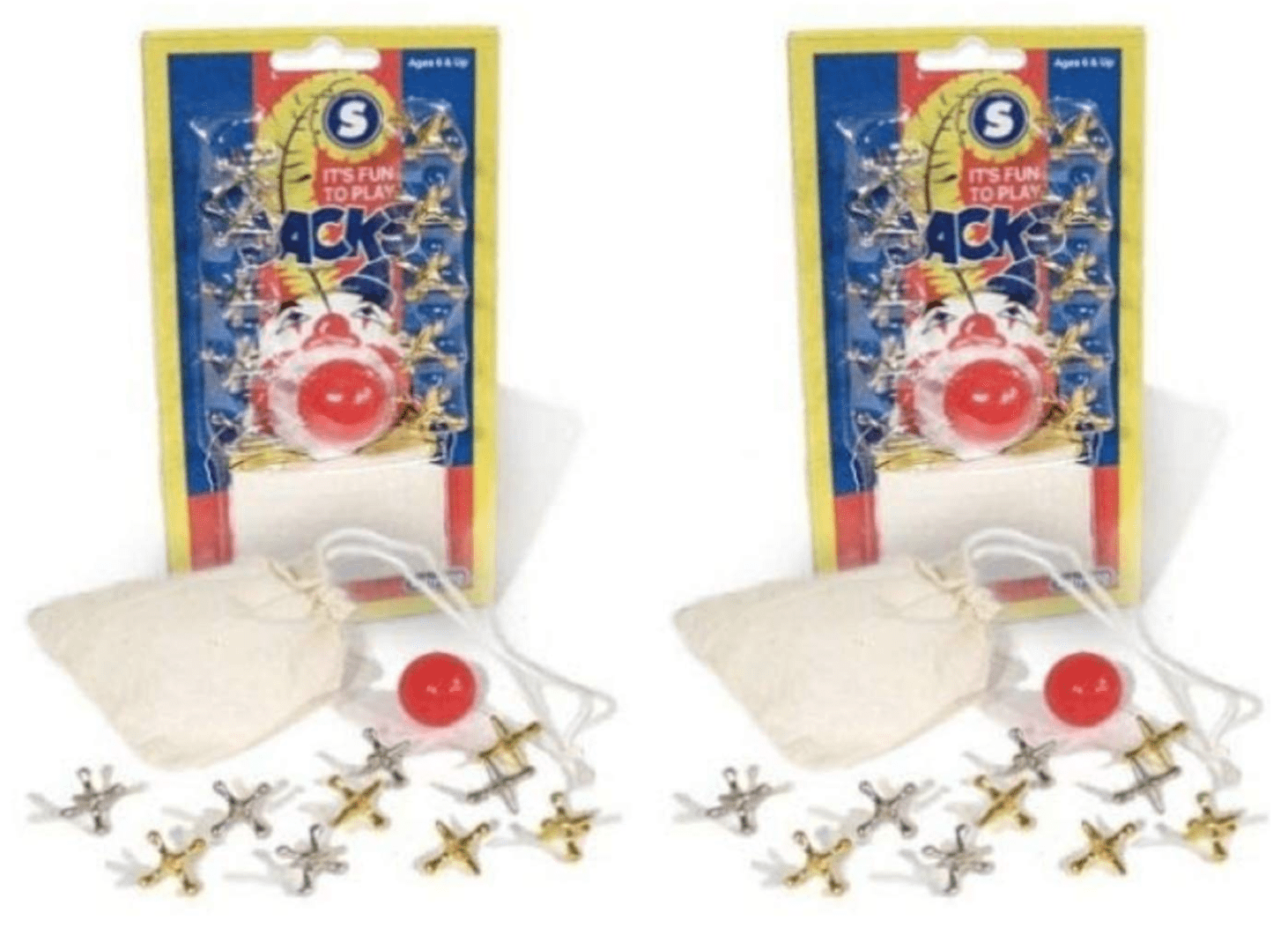 old fashioned metal jacks and ball