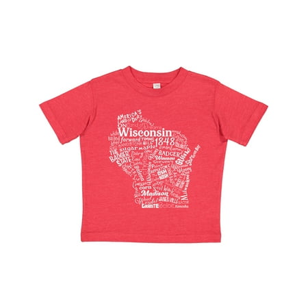 

Inktastic Wisconsin State Word Salad Gift Toddler Boy or Toddler Girl T-Shirt