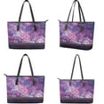 thumbnail image 3 of LedBack Boho Mandala Printed Tote Handbag with Matching Wallet for Women Lightweight Wallet and Purse Set Top Handle Shoulder Bag Leather Wristle Clutch, Purple, 3 of 4