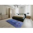 thumbnail image 4 of Ahgly Company Indoor Rectangle Mid-Century Modern Blue Persian Area Rugs, 6' x 9', 4 of 6